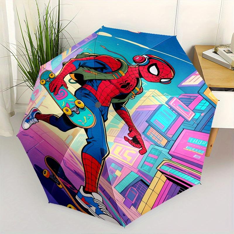 

Spider Man, Skateboarding Automatic Opening and Closing Umbrella, Compact Travel Umbrella, Lightweight and Portable, Suitable for Beach Comm