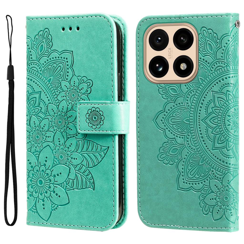 For Xiaomi 15T Case Floral Pattern PU Leather Wallet Stand Phone Cover