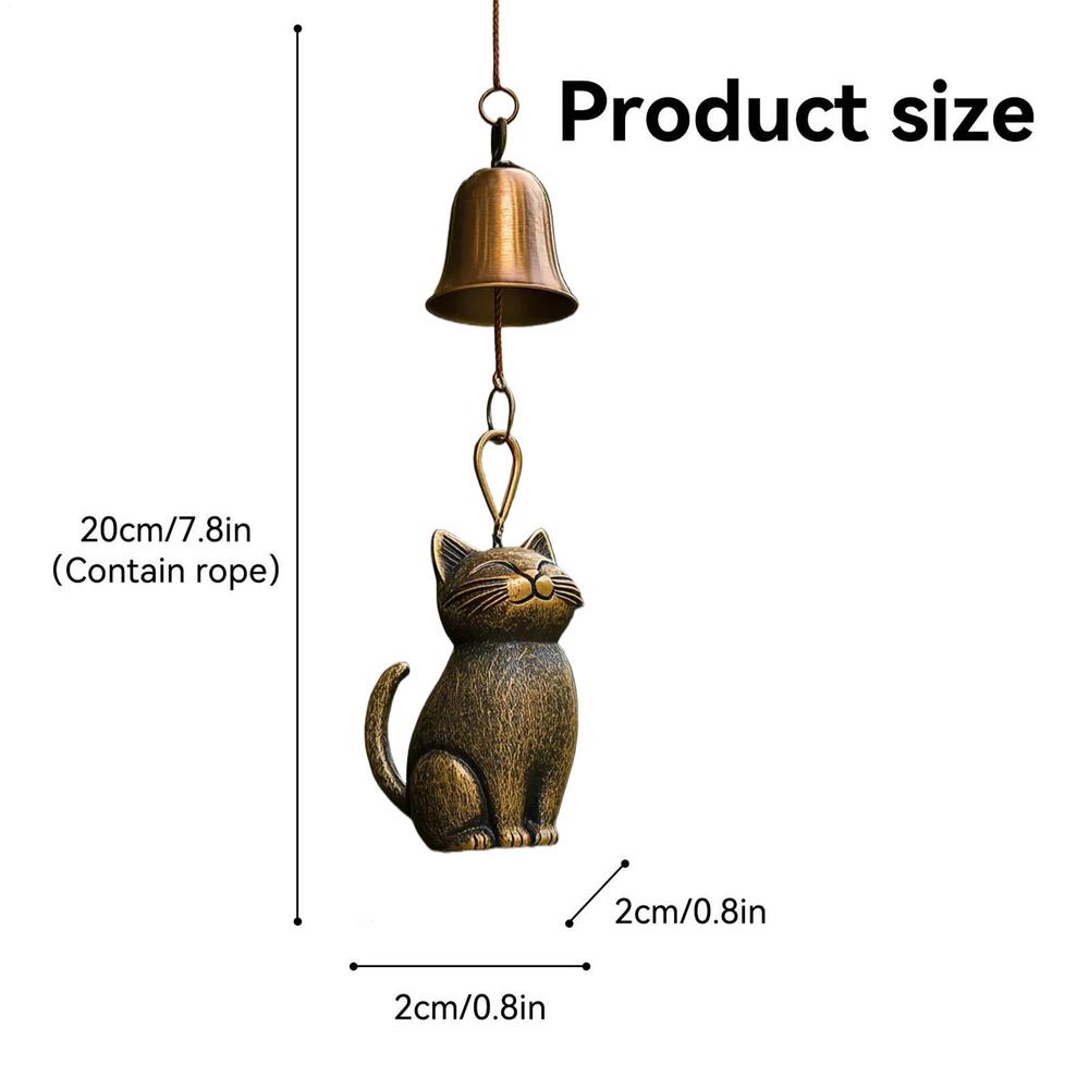Cat Wind Chime Garden Yard Door Windchime Decorations Elegant Animals Statue Decor Outside Bells Pendant for Yard Home Balcony