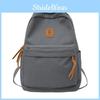 Solid Simple Color Letter Decoration Student Leisure Backpack For School