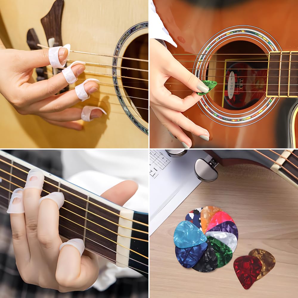 KDSSYFT Pick Finger Index Finger 6 Thickness Practice Use Set, Sleeve, Pick, Celluloid, Variations, Guitar,