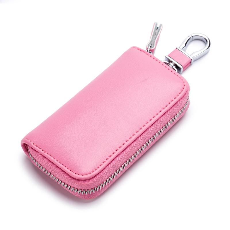 Cow Split Leather Men Women Key Holder House Keychain Bag Organizer Car Key Case Pouch Multifunctional Small Wallet Mini Purse