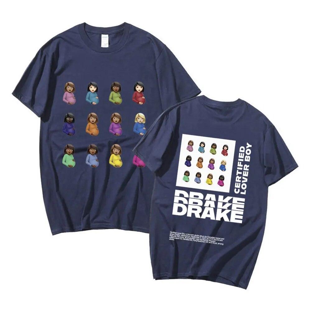 Rapper Drake New Oversized T Shirt Certified Lover Boy Album Print T-shirt Unisex Hip Hop Casual Funny T Shirts Unisex Streetwear