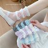 Female Summer Thin Double Layer Pile Pile Pleats Sweet Candy Color In The Tube Socks