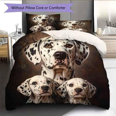 Dalmatian Pattern Bedding Home Decoration Birthday Gift (1 * Duvet Cover + 2 * Pillowcase, Without Core)