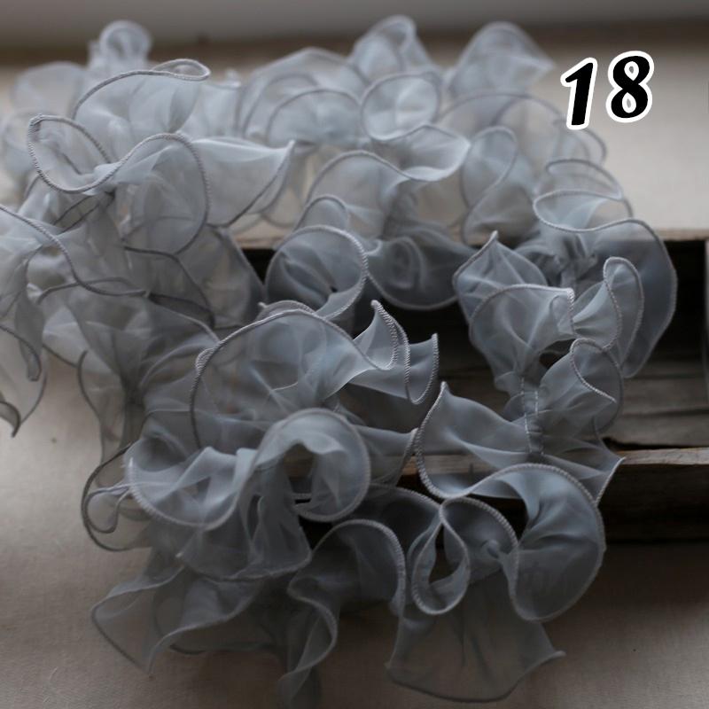 3M 10cm Pleated Lace Trim Bubble Skirt Ruffle Gauze Lace Ribbon Lace Fabric Tutu Lace Wedding Dress Decor Accessories