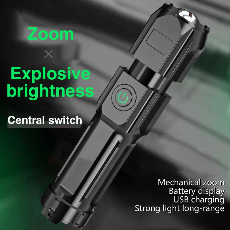 Flash Light Portable Rechargeable Spotlights High Power Rechargeable Led Flashlight Camping Ultra Powerful Flashlight Lamp Work