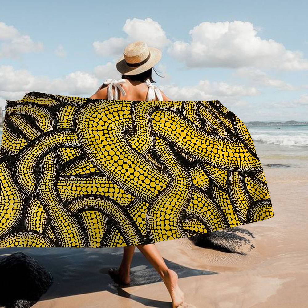 Serviette de plage en microfibre de l'artiste célèbre Y-Yayoi Kusama Absorbante Séchage rapide Douce Serviette pour Yoga Natation Vacances en station de montagne Alpinisme