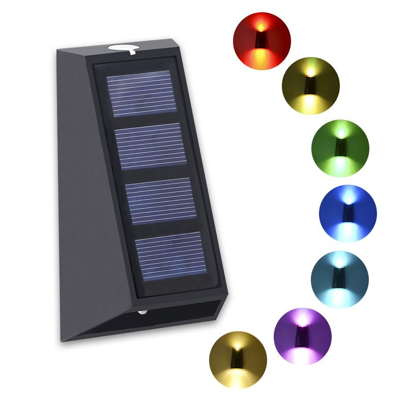 Up and Down Lighting Solar Wall Light, Outdoor Waterproof Wall Washing Sconce, Wireless Solar Powered Lamp for Garden Patio Yard Home Decoration