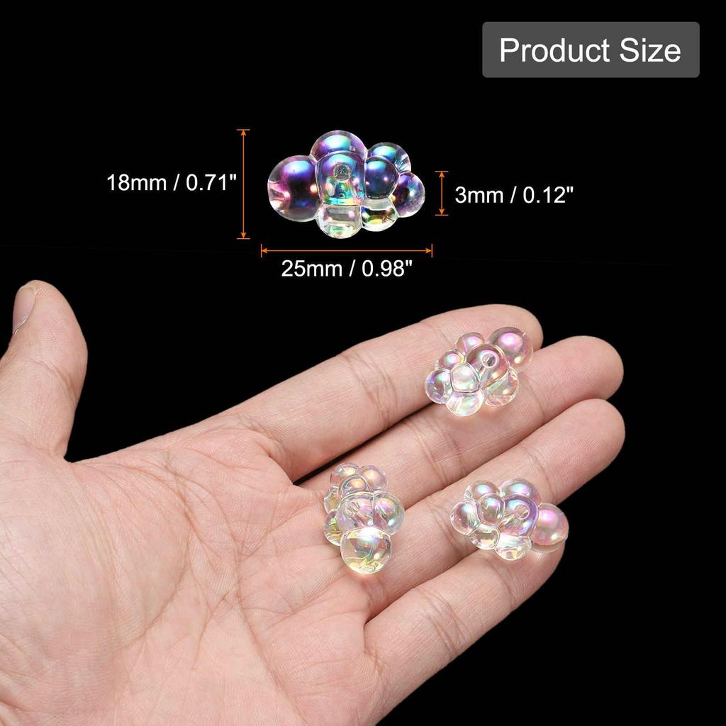 CoCud Miniature Dollhouse Bubble Cluster, 1:16 Scale Acrylic Iridescent Transparent Bubbles (For DIY Crafts, Fairy Beach Decorations), 1 Piece