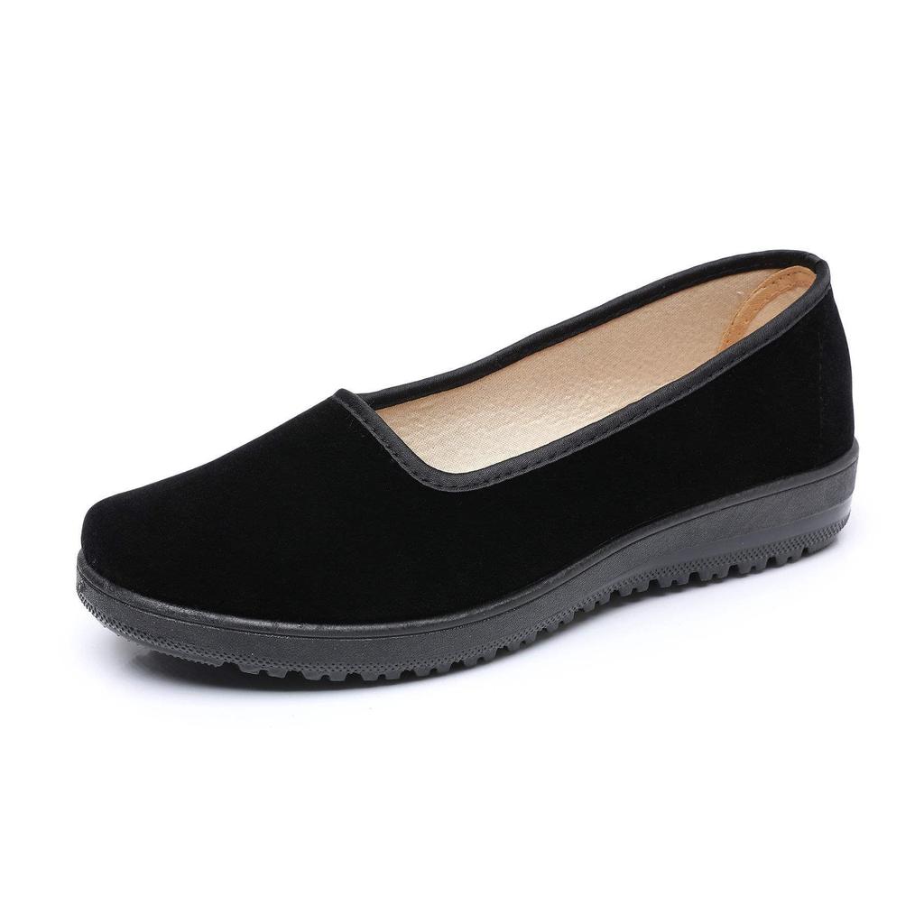 Cloth shoes flat single shoes soft sole work shoes black hotel shoes overalls dancing mother shoes