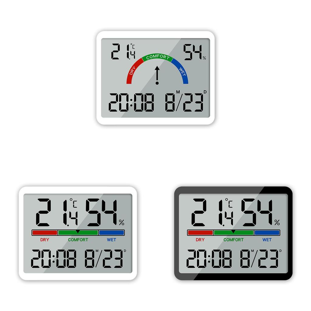 Digital Indoor Thermometer Clock With Alarm For Home Office Use
