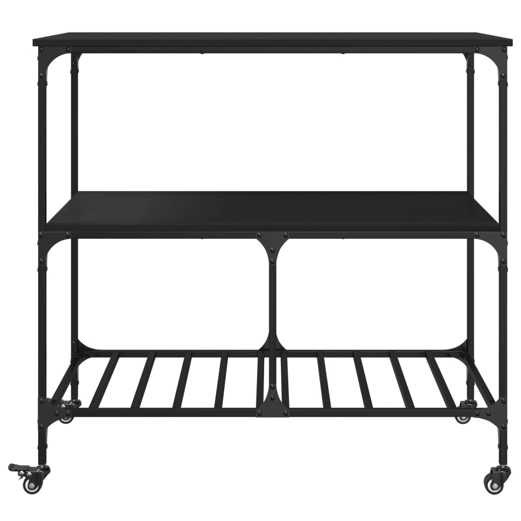 Kitchen Trolley Black 100x50x95 cm Particleboard