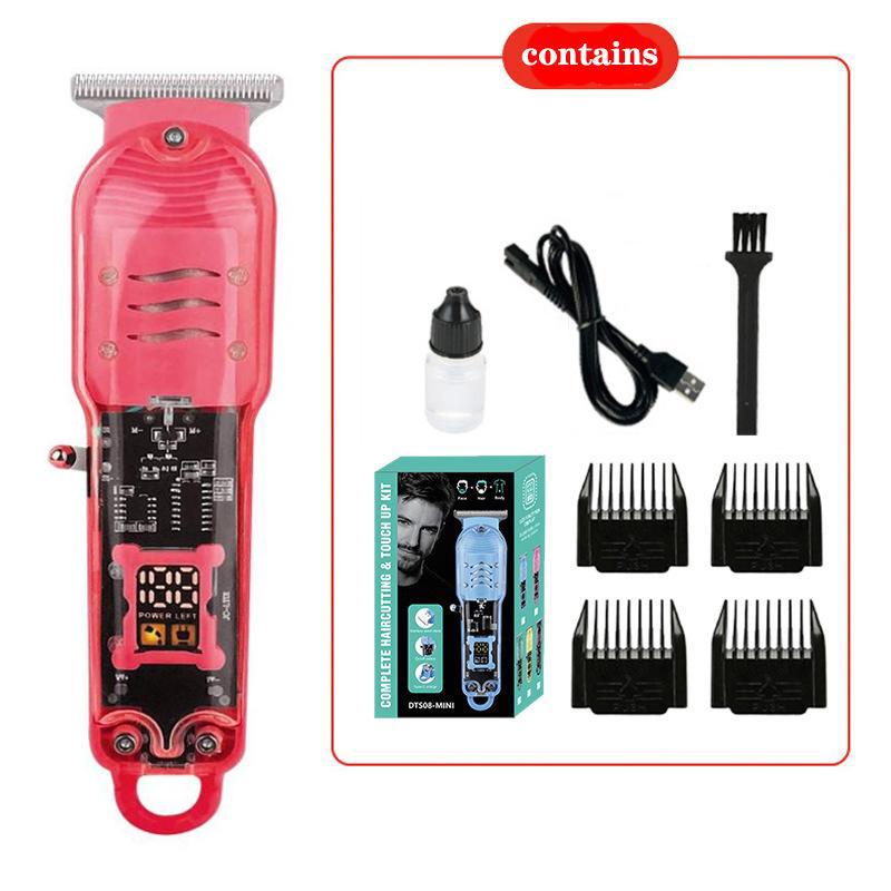 Electric Hair Trimmer Men'S Electric Shaver Trimmer Transparent Body Digital Display Professional Trimmer Usb Hair Cutting