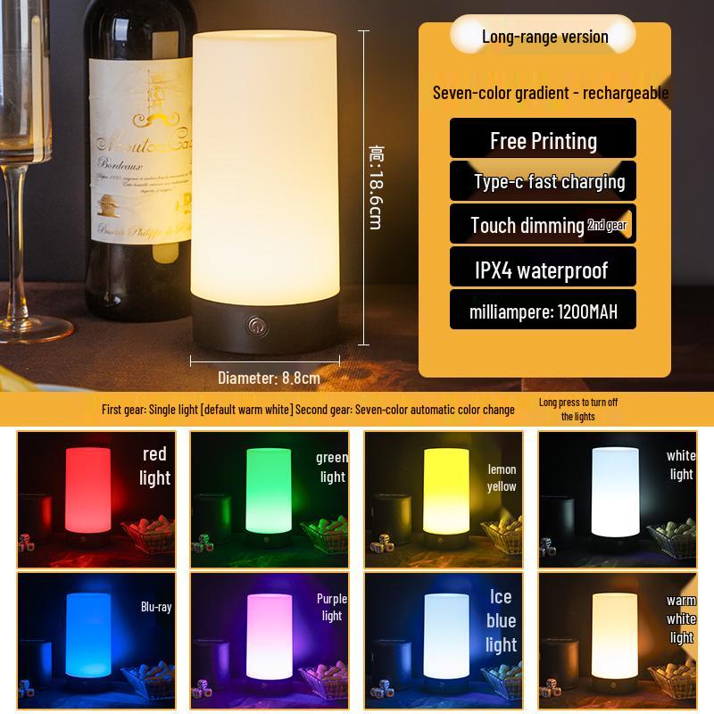 Outdoor Camping Night Market Table Lamp – Creative Small Charging Light for Desktop or Bar Atmosphere