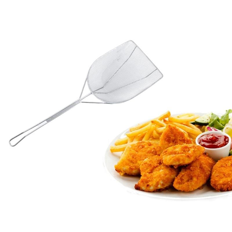 Large Durable Oil Scrapers With Ergonomic Handle Professional Grades Stainless Steel Strainer For Food Service