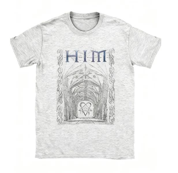 

2025 New Channel The Heartagram Vibe Ville Valo HIM Gothic Y2K Tee - Stretchy Grunge 100% T Shirt with Band Logo 4XL