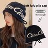 Printing Pattern Letter Beanie Knitted Cap For Women Windproof Warm Breathable