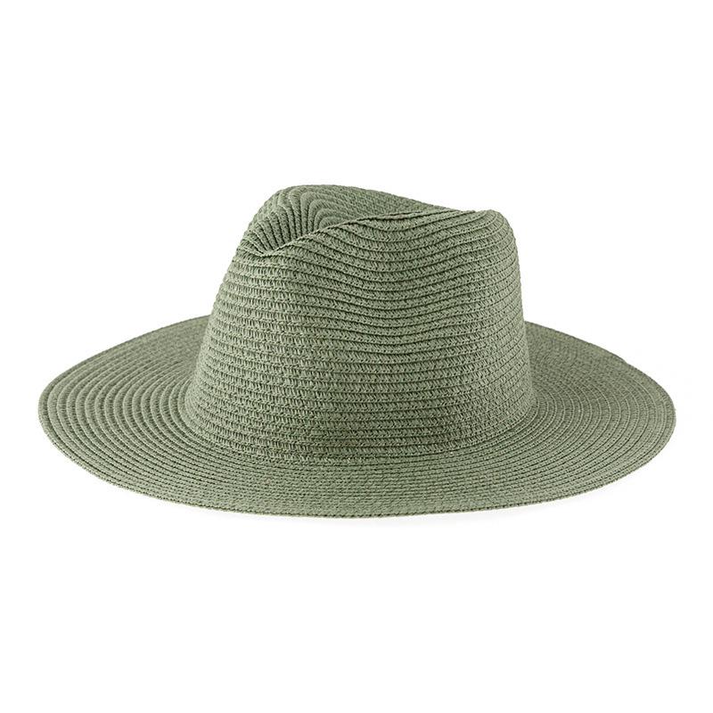 Women's Jazz Straw Hat with Wide Brim - European & American Style Panama Sunshade Fedora