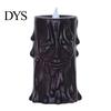 Flameless Simulation Flame Halloween LED Candle, Spooky Face Tree Stump Pillar Haunted House Scene Prop Wax Drip Flickering Fake Candle for