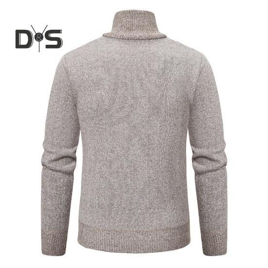 Podzim Zima Muži Svetr Zip Stojáček Límec Dlouhé Rukávy Pletený Pulovr s kapsou na hrudi Slim Fit Teplý Středně Délka Běžné Denní Top