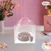 50 Pcs Clear Square Cake Boxes, 4 In Transparent Dessert Container with Lid, 13x13x13cm Food Storage, Party Baking Display Case
