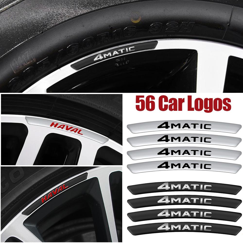 4pcs Aluminum Car Wheel Rim Stickers Decoration Decals For Renault Land Rover Subaru Volvo BMW Lexus JEEP Mazda HYUNDAI Citroen