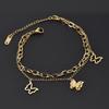 Elegant Double-Layer Titanium Steel Butterfly Bracelet for Women - New Hollow Design