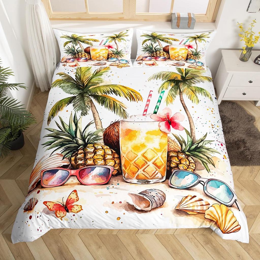 Juice Drink Duvet Cover Sets Queen King Lightweight Quilt Covers Bedroom Decor Cool Summer Themed Bedspread Covers No Comforter