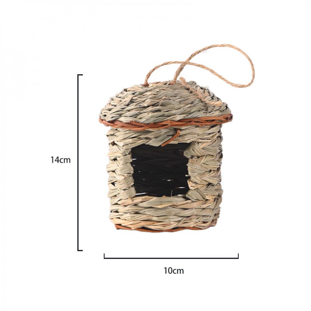 Hand Woven Bird Nest Made of Pennisetum Purpureum, Natural Grass Bird Cage, Pet & Garden Decorative Ornament