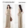 Ensemble chic d'été pour femme à col en V sans manches
