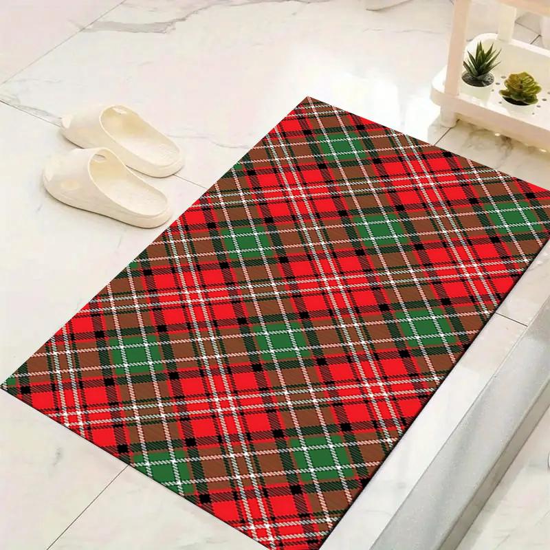 1Pc Christmas Candy Cane Rug Office Carpet Indoor Outdoor Doormat Nonslip Soft And Comfortable Living Room Christmas Halloween Gift D91815