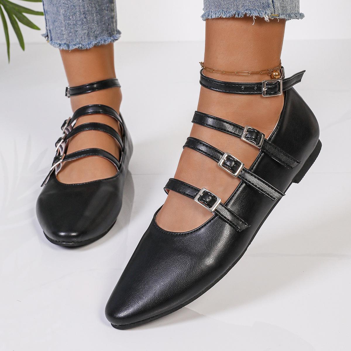 

Single Shoe Women s Shoe Shallow Square Heel Versatile Large Size 42 чорний