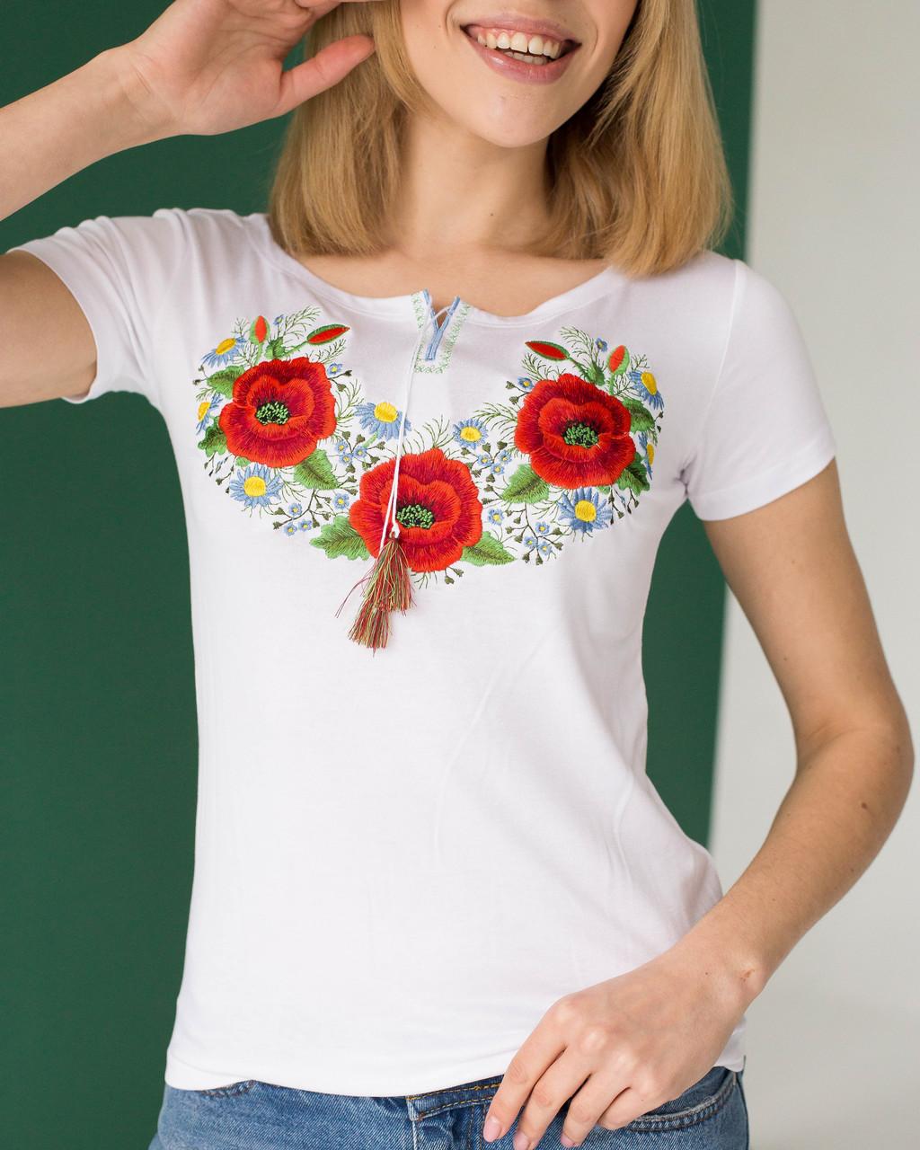 

Етнічний жіноча футболка з вишивкою в українському стилі XL білий