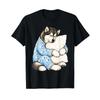 Alaskan Malamute Sleeping In a Cute Pajama Sleep Dog T Shirt Vintage Washed Unisex Fashion Casual Top For Everyday Wear