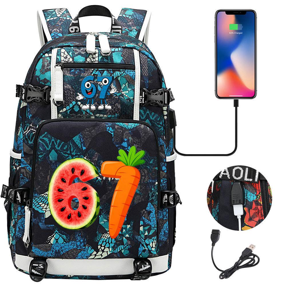 USB Charging Backpack for Teen Students Travel Laptop Daypack 67 Gourmet Style Lightweight Water-Resistant Large Capacity
