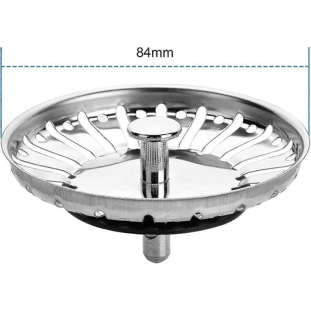 Pieces Stainless Steel Kitchen Sink Strainer Filter Double Layer Sink Stopper Sink Drainer For Your Kitchen Bathroom - Diameter 84mm