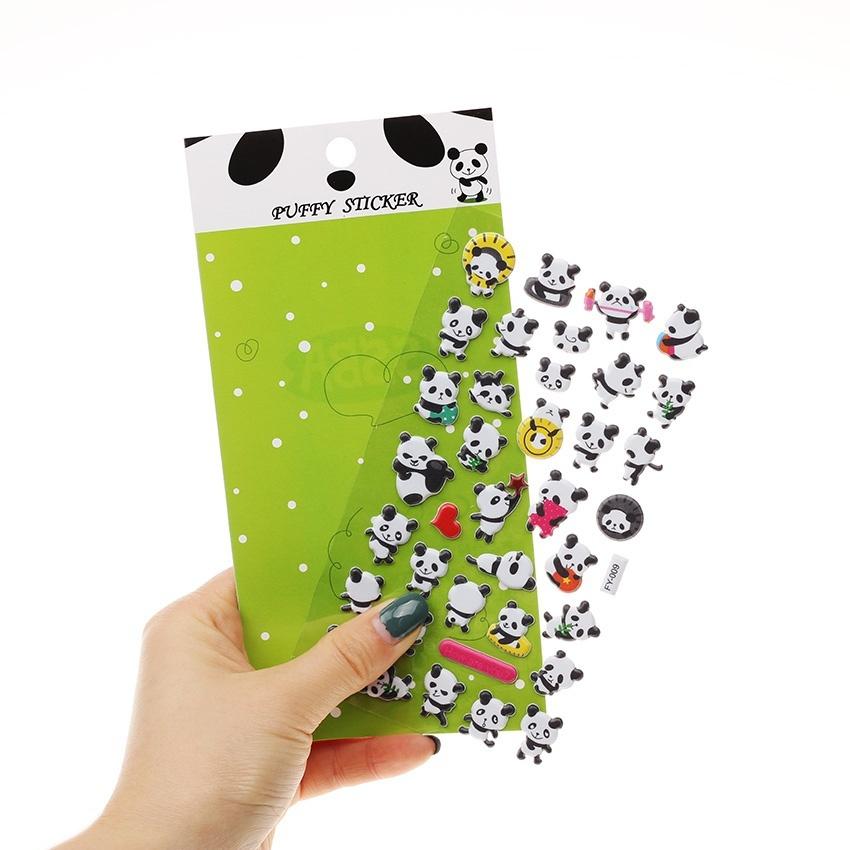 2 Sheet/lot  Fashion Decorate Diary Sticker Creative Cute Panda Sponge Stickers Mix Style