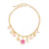 IngeSight.Z Sweet Romantic Starfish Shell Pink Flower Pendant Choker Necklace Women Summer Beach Charm Aesthetics Jewelry Gift