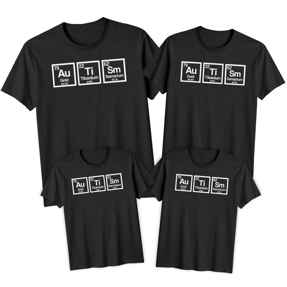 

Семейная таблица Менделеева Элементы Футболка Футболка День осведомленности об аутизме Спектр #AD 2XL