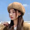 Winter Warm Wool Berets for Women Korean Solid Color Artist Painter Cap Female Lady Vintage Thermal Octagonal Caps
