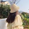 Korean Style Women Sun Hat Solid Color Bucket Hat Casual Straw Fisherman Hat  Girl