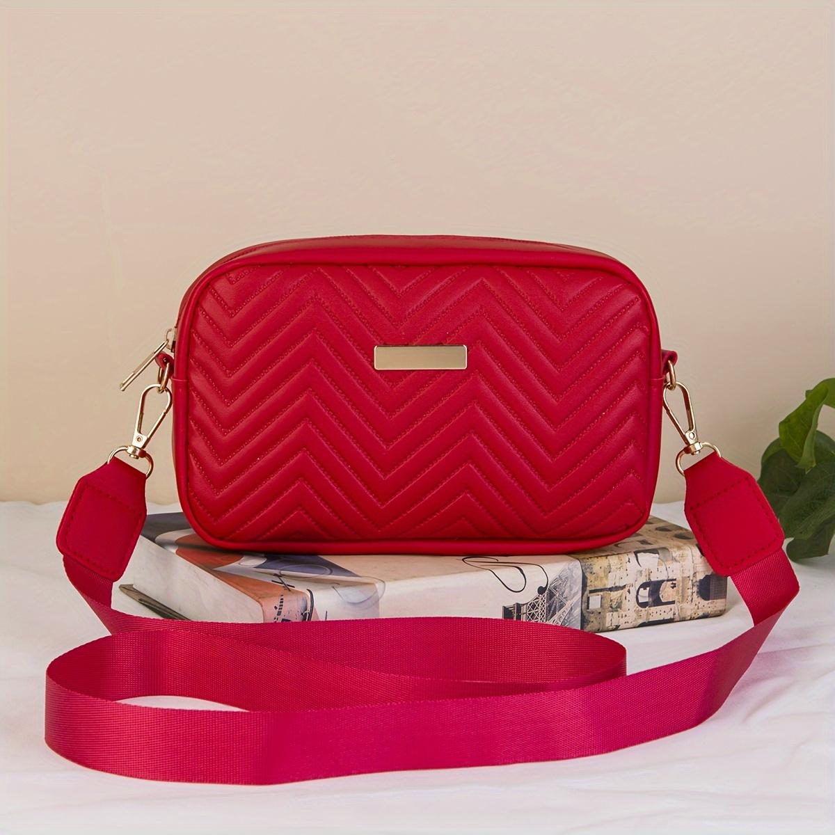 LCAuto parts Lichtgewicht & Stijlvolle Dames Vierkante Crossbody Tas - Compact & Duurzaam voor Dagelijks Woon-werkverkeer, Buitenavonturen & Reizen rood
