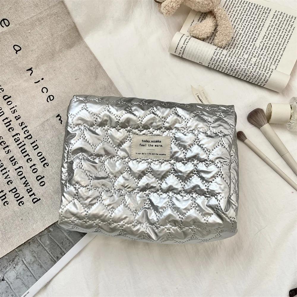 Multi-function Makeup Lipstick Storage Bag Handbag Korean Women PU Love Bow Cosmetic Bag Toiletry Kit Makeup Case Pouch Pocket