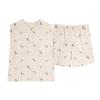 Women's 100% Cotton Summer Pajama Set - Sleeveless Tank & Shorts with Cute Cartoon Design and Chest Pads