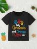 European sizes My Grandparents Care for Me. New Style Letter Print Round Neck Short Sleeve T-Shirt, Casual And Cute for Boys And Girls