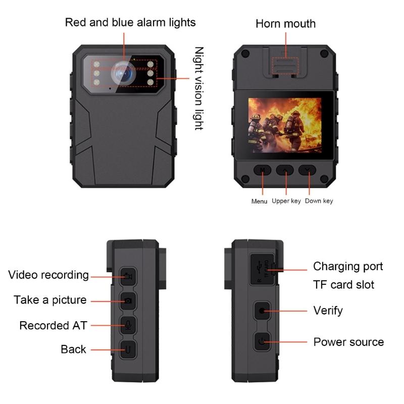 4K Mini Camera Body Worn Camera With 2inch IPS Screen Wearable Portable Body Camera Polices Recorder Thumb Action Camera