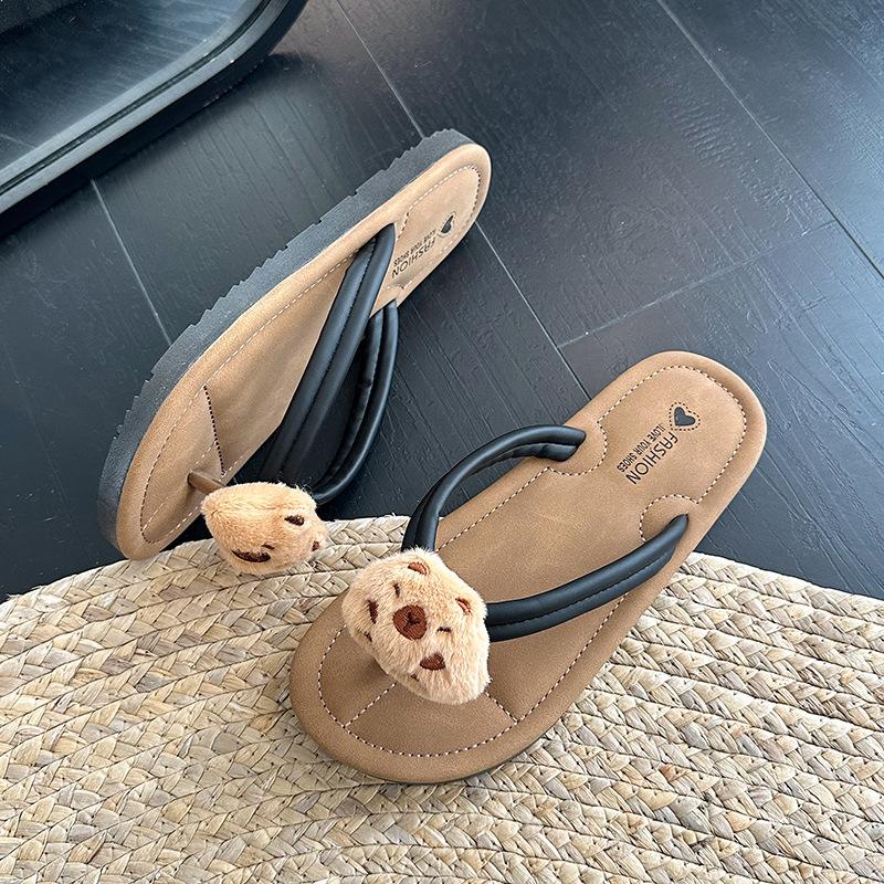 High-value sweet and versatile girl non-slip slippers super soft and cute cartoon wear-resistant flip-flops 2025 summer and autumn new models