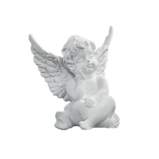 Little Angel Figurine, Resin Cherub Angle Sculpture, Remembrance Healing Sympathy Gift for Bedroom, Shelf, Office Desk Decor