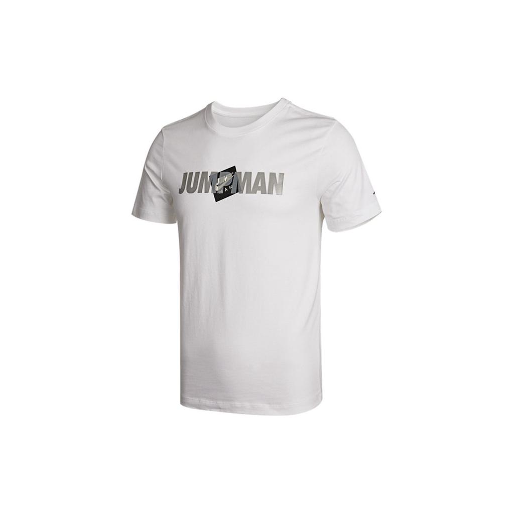 Air Jordan Jumpman Logo Print Sport Crewneck T-Shirt Men Tops White CV3406-101